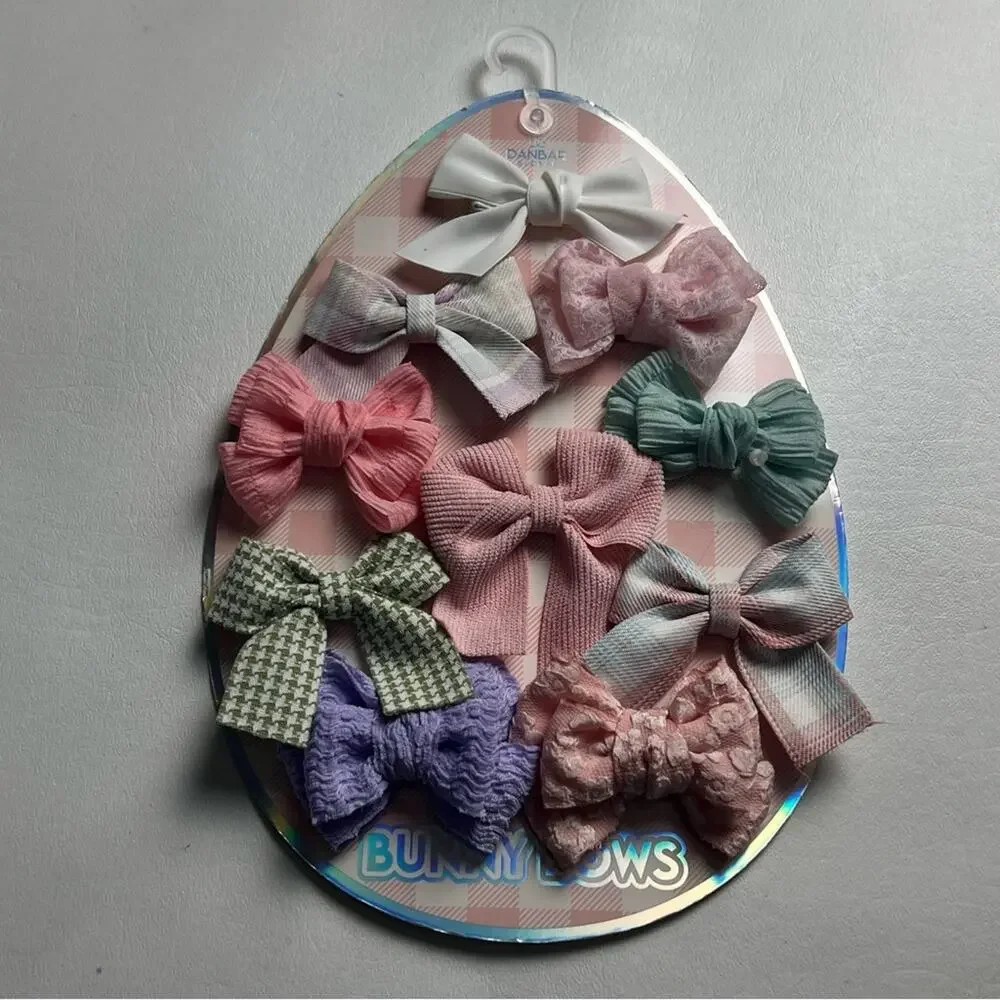 Bunny Bows Multi color and Pack Hair Accessories Bows Set NWT